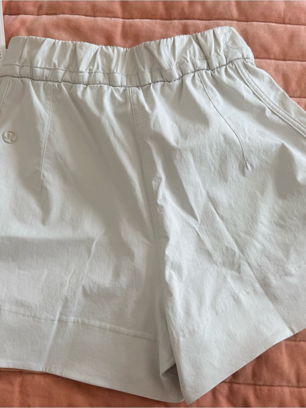 lululemon athletica Light Gray Elastic Waist Athletic Shorts - Picture 2 of 5